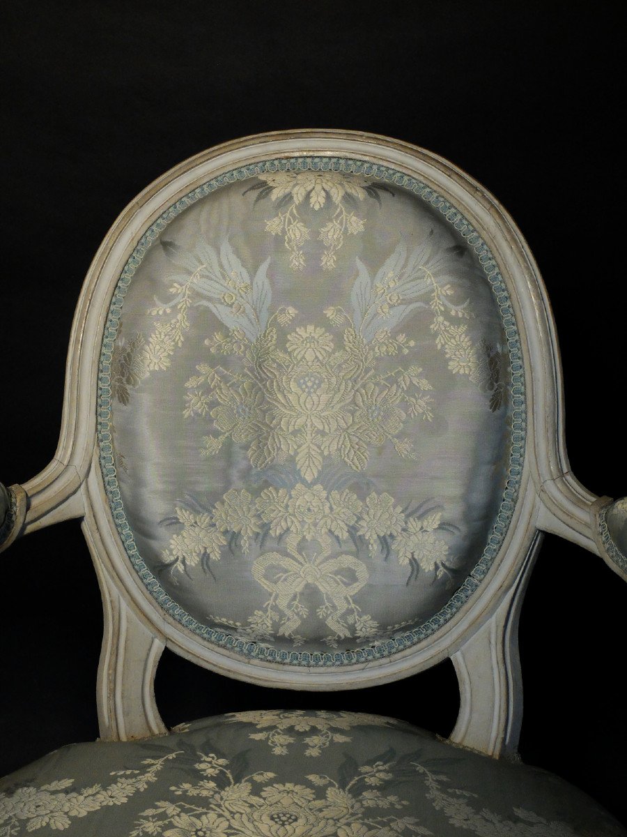 Pair Of Louis XVI Armchairs Stamped Pluvinet-photo-2