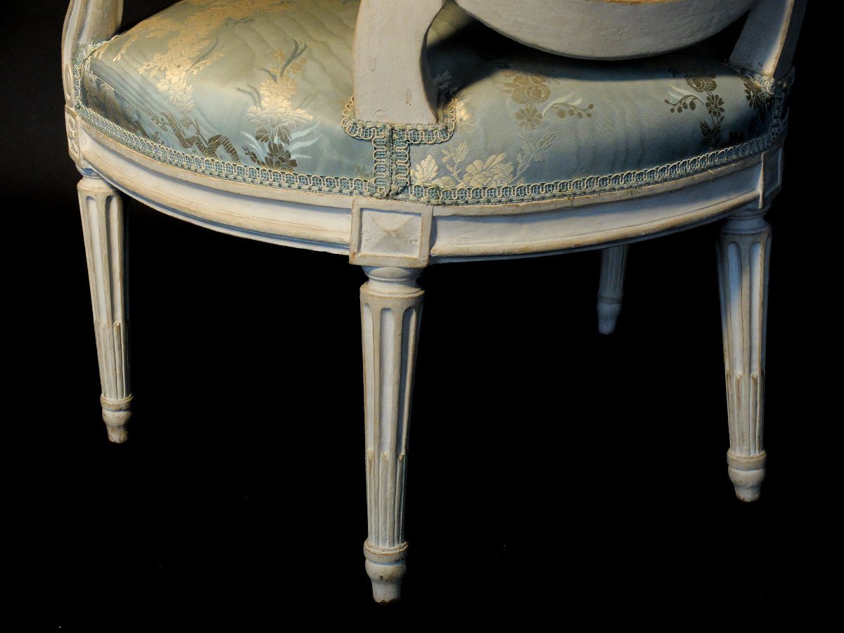 Pair Of Louis XVI Armchairs Stamped Pluvinet-photo-6