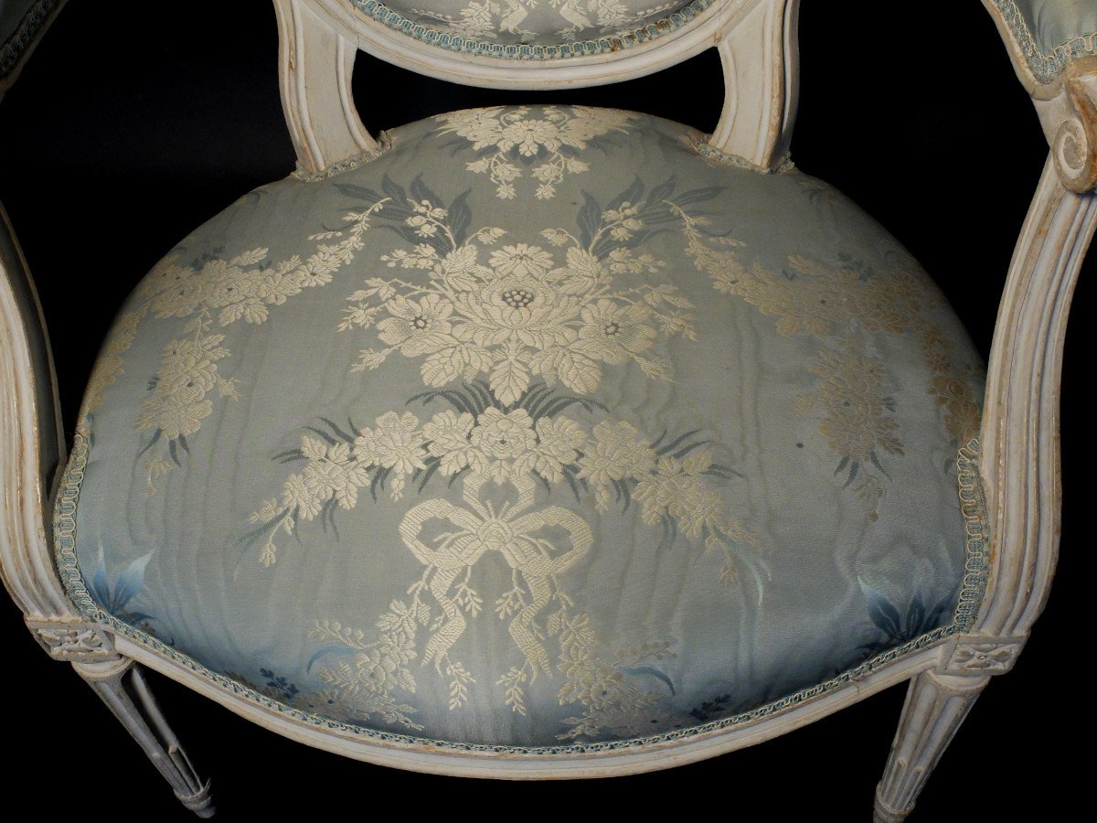 Pair Of Louis XVI Armchairs Stamped Pluvinet-photo-7