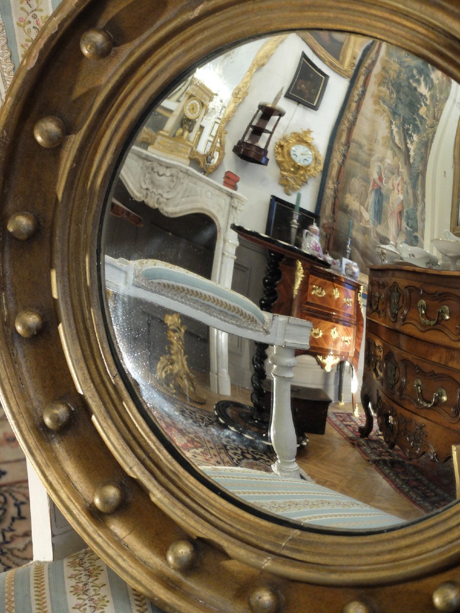 Witch Mirror In Gilded Wood-photo-3