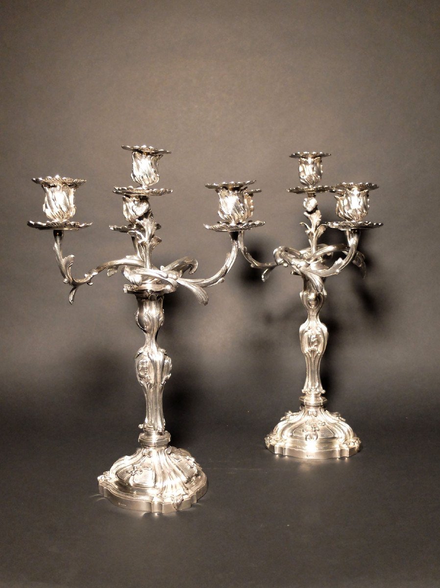 Pair Of Rococo Candelabra By Maison Halphen