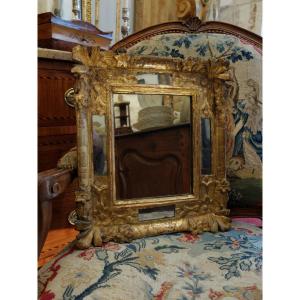 Small Louis XV Period Mirror With Parecloses