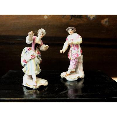 Pair Of Characters Porcelain By Samson