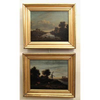 Pair Of Paintings - Dutch School XIX