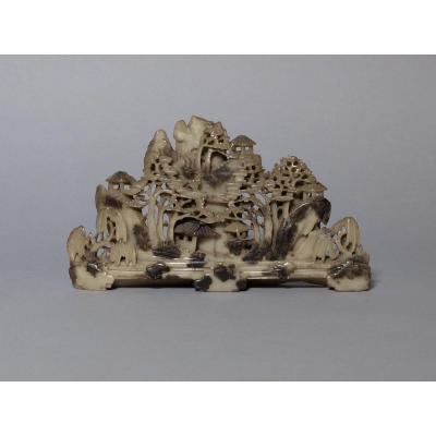 Chinese Landscape - Jade Group, Late Qing Dynasty
