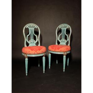 Pair Of Louis XVI Lyre Chairs