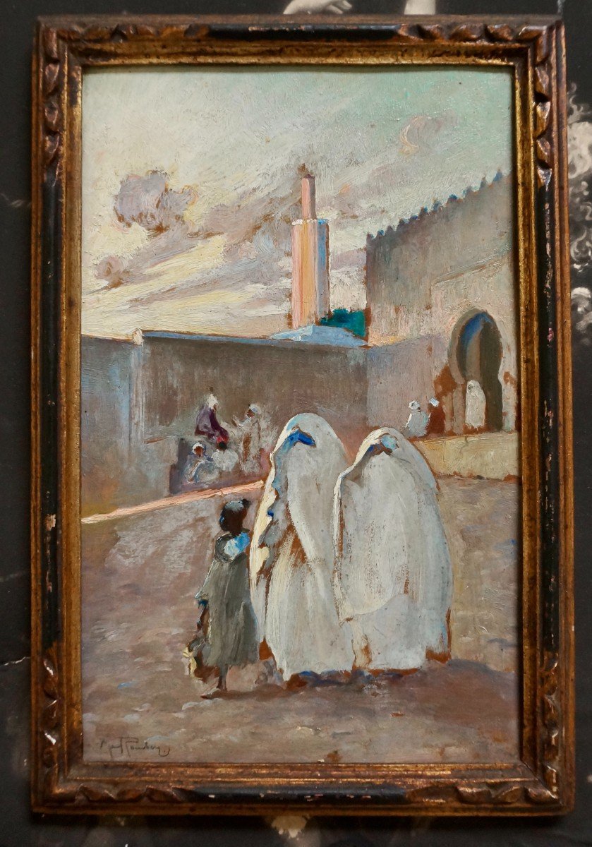 Orientalisme MAURICE ROMBERG DE VAUCORBEIL(1862-1943) Maroc femmes voilées-photo-2