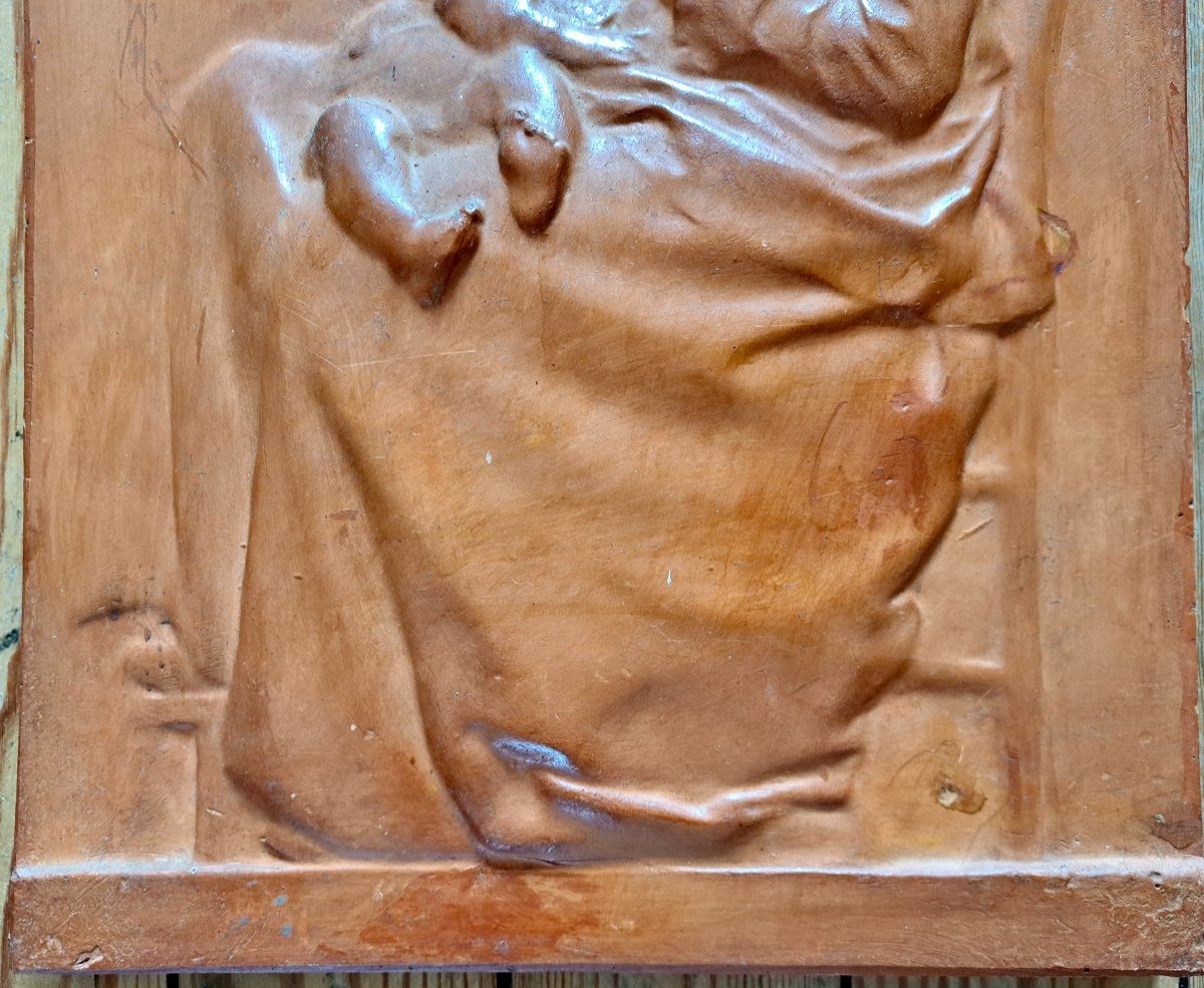 Alexandre Charpentier (1856-1909) d'après Relief en terre cuite Maternité-photo-3