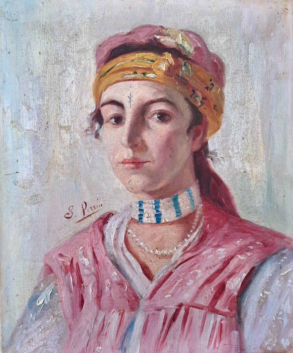 Portrait Of A Young North African Woman Orientalist-photo-2