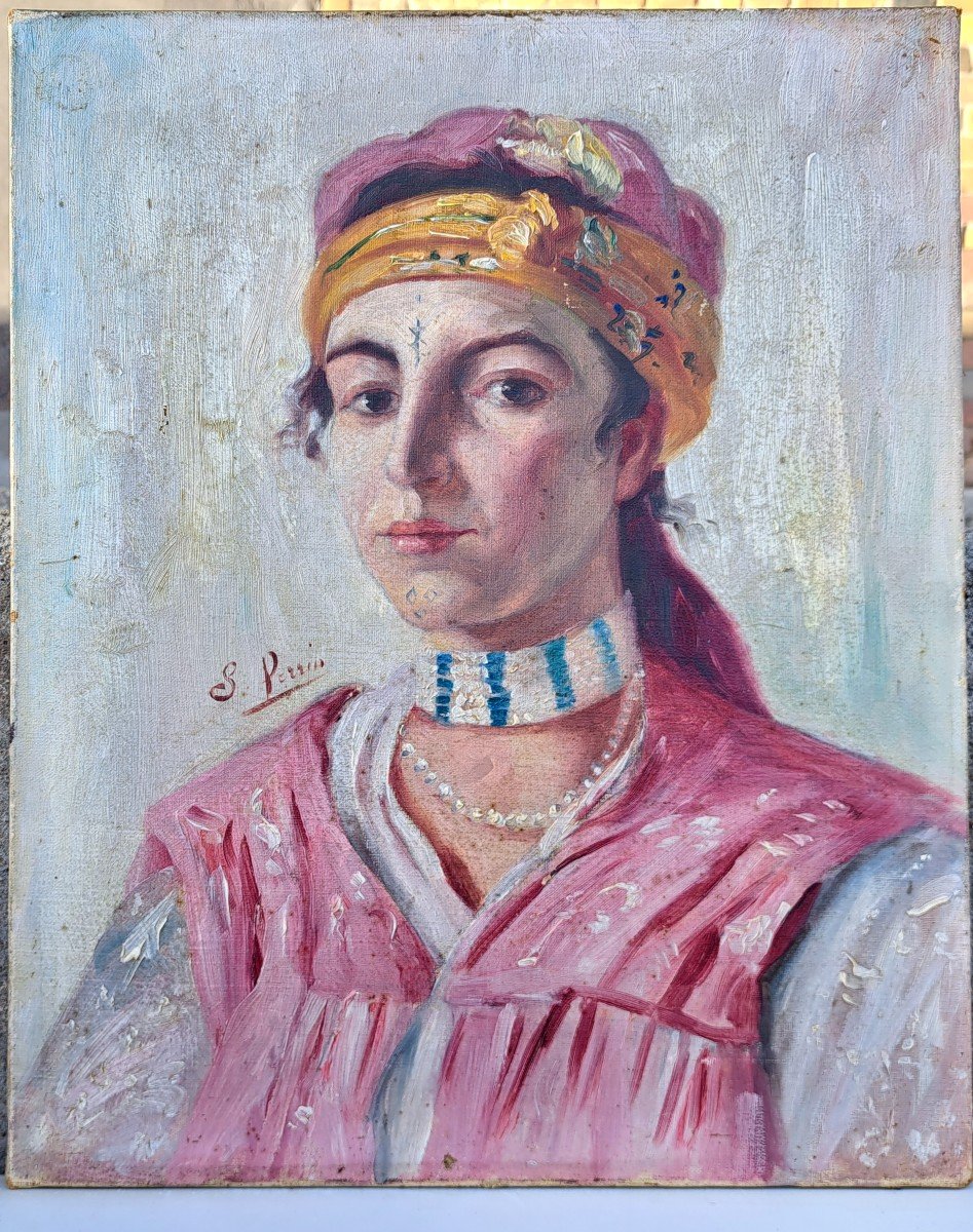 Portrait Of A Young North African Woman Orientalist