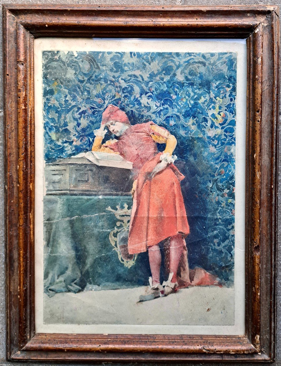 Fabio FABBI (Bologne, 1861 - Casalecchio di Reno, 1946) Aquarelle École Italienne-photo-2