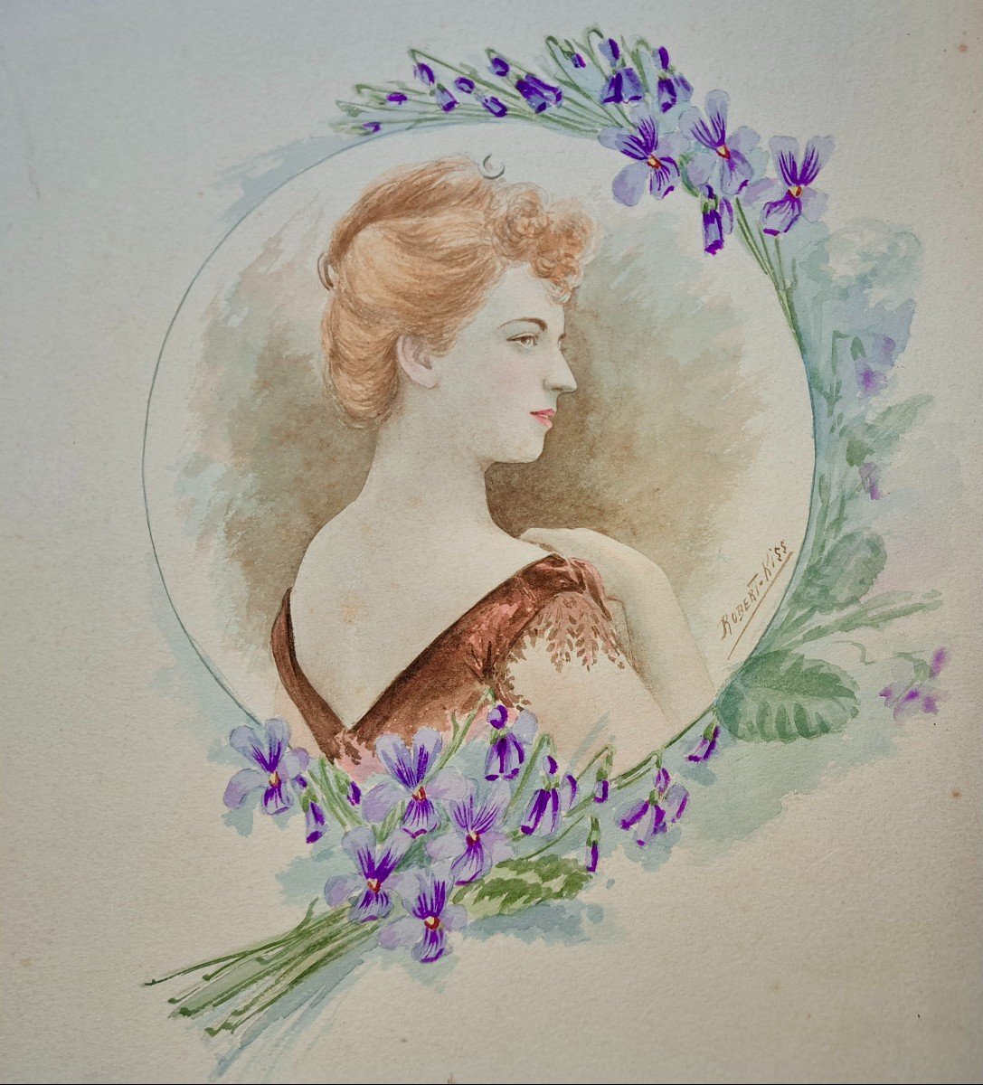 16 Watercolors Robert Kiss (19th-20th Century) Paris Belle époque Actress Singer Cabaret Theater-photo-2