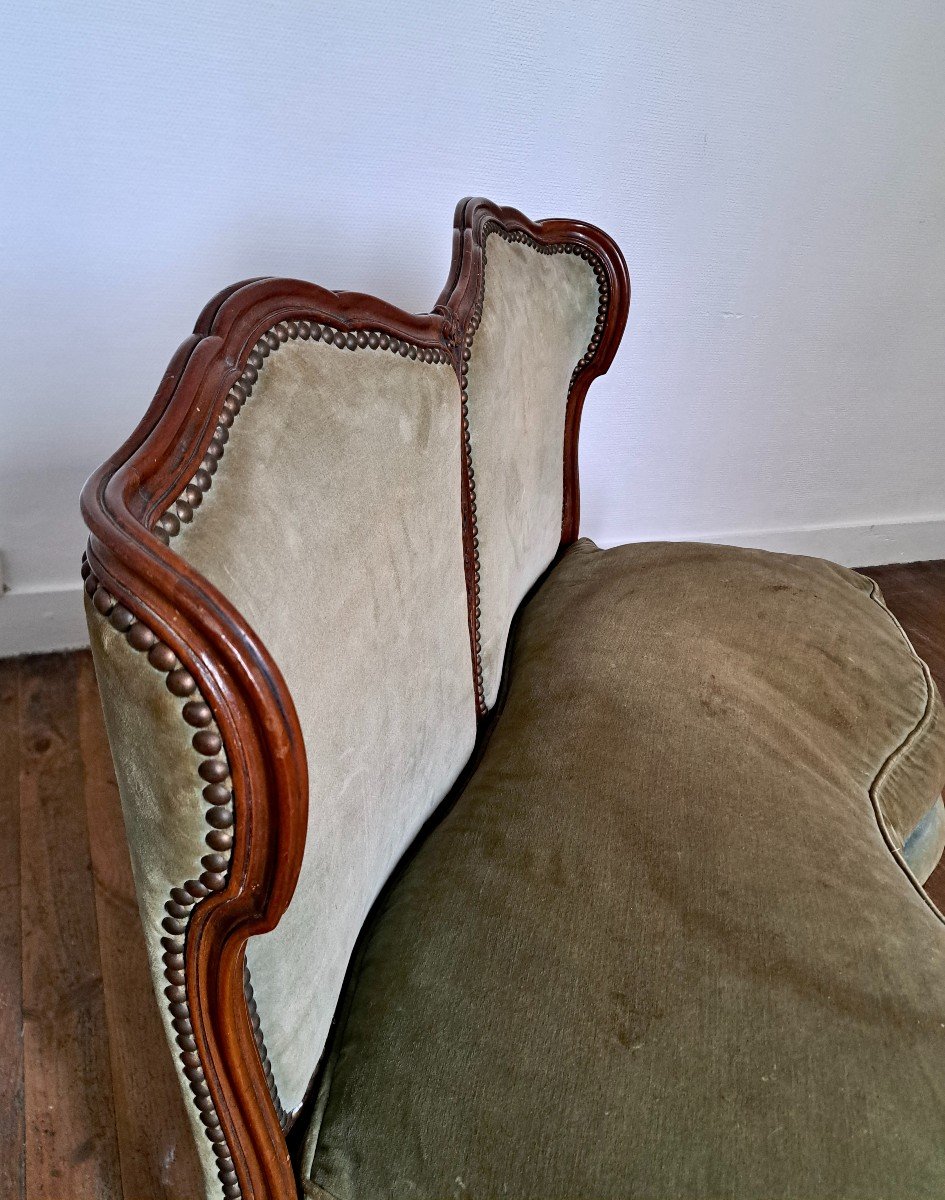 Rare Small Sofa Simulating Two Louis XV Chairs Glued Together -photo-4