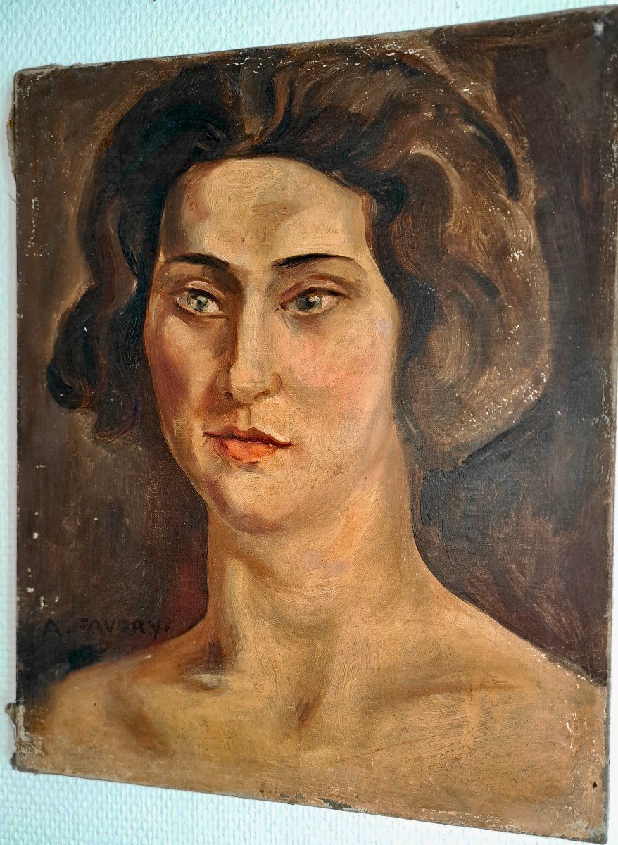 André Favory (1889-1937) Portrait Of A Woman Or Bust Model-photo-3