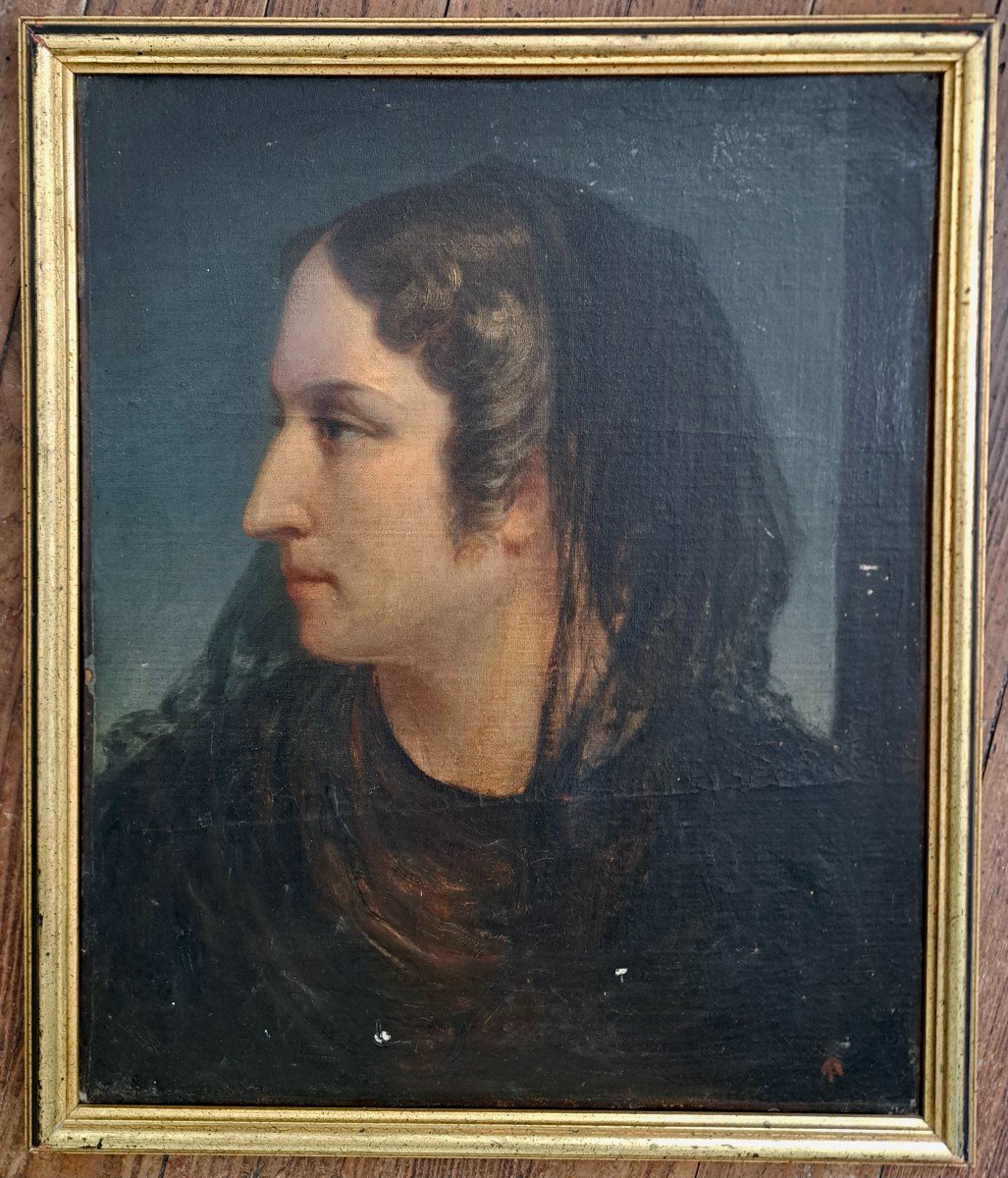 &Eacute;cole Fran&ccedil;aise n&eacute;oclassique portrait de profil d&#039;une femme proche Lehmann-photo-2