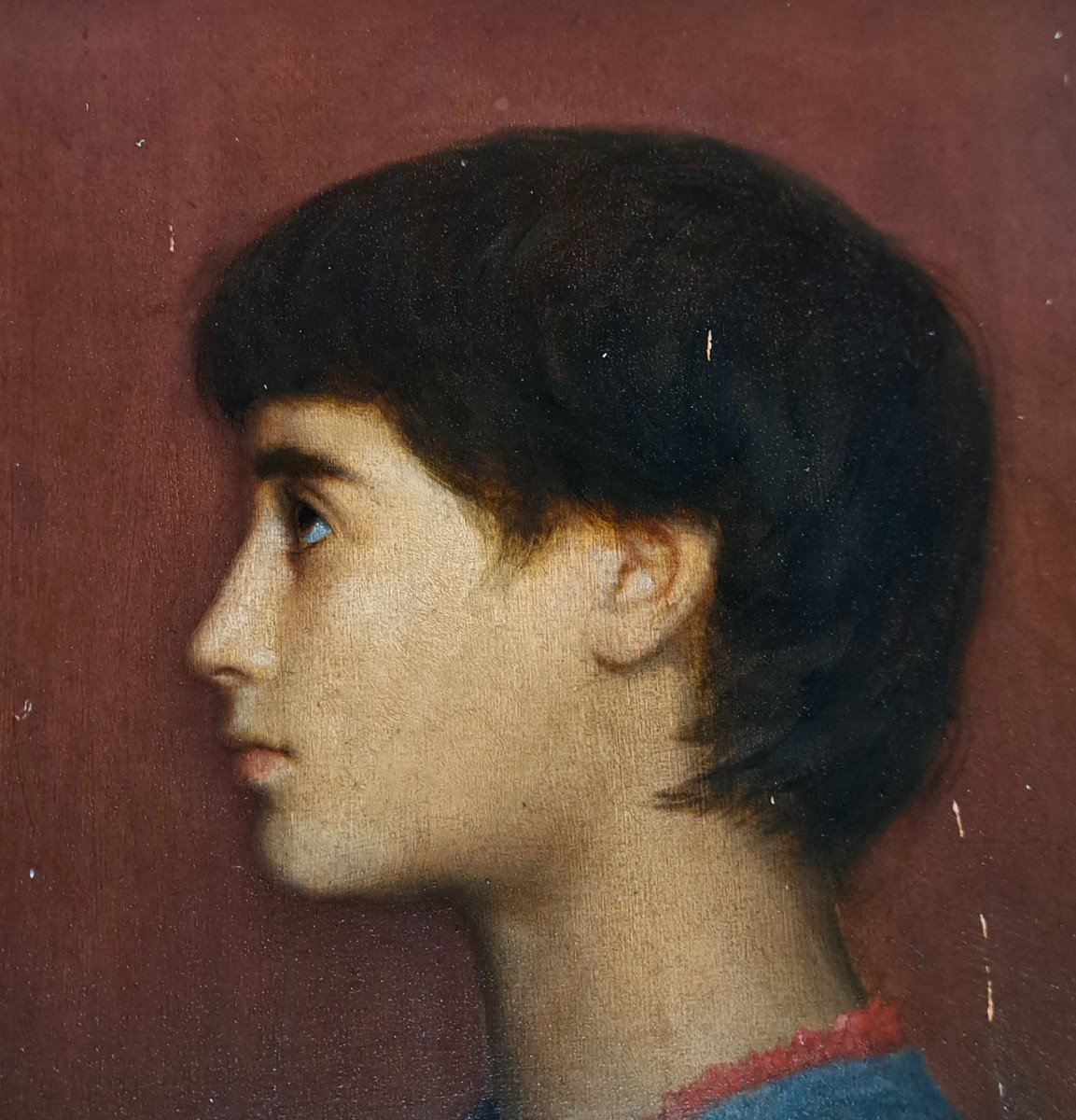 Jean Benner (1836 - 1906) Alsatian Painter Portrait Of A Young Boy From Capri In Italy-photo-2