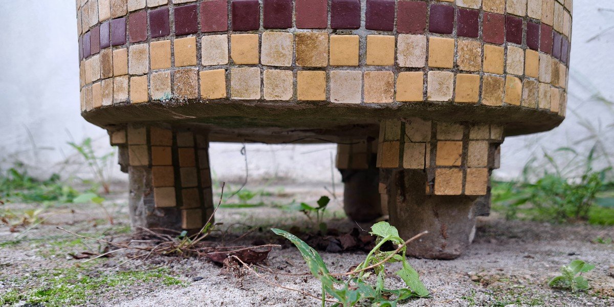 Paire de grandes jardini&egrave;res en mosa&iuml;que  de carreaux polychrome vers 1900-photo-7