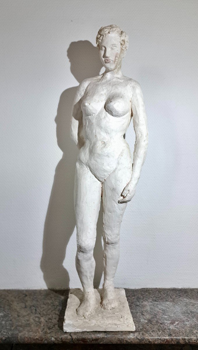 Bertin (19th-20th) Original Studio Plaster Cast Of A Naked Woman-photo-2