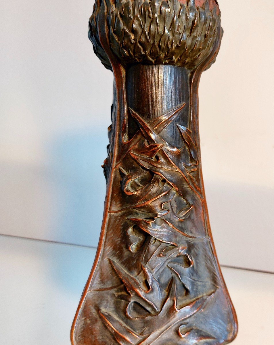 Vase en bronze art nouveau signé Géo-photo-4