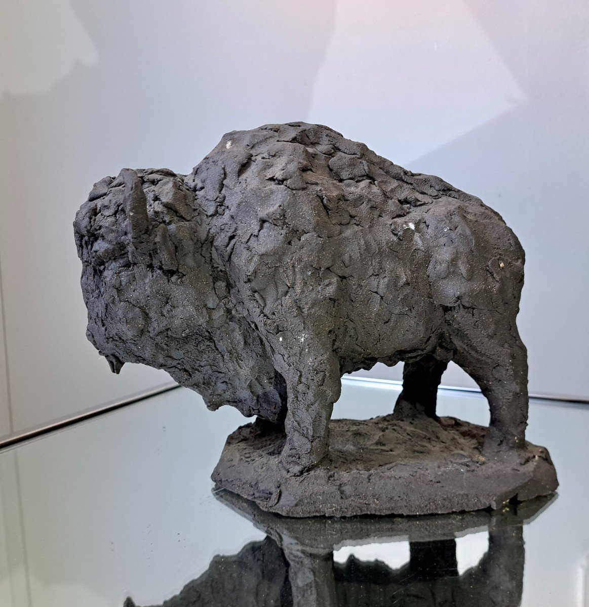 Bison Sculpture Tinted Cement-photo-2