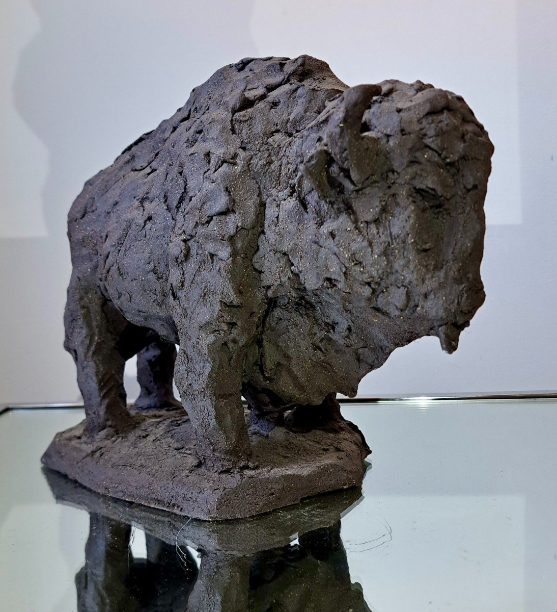 Bison Sculpture Tinted Cement-photo-3