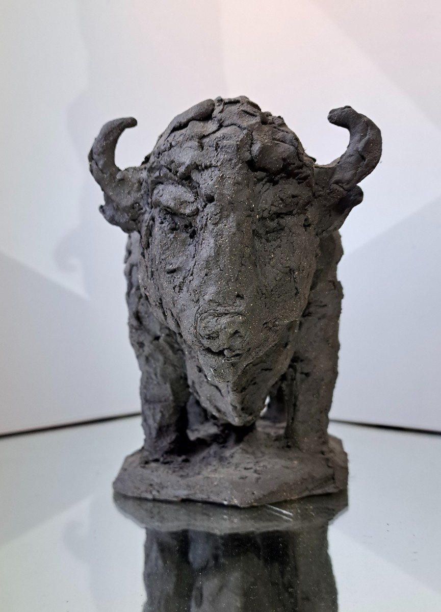 Bison Sculpture Tinted Cement-photo-4