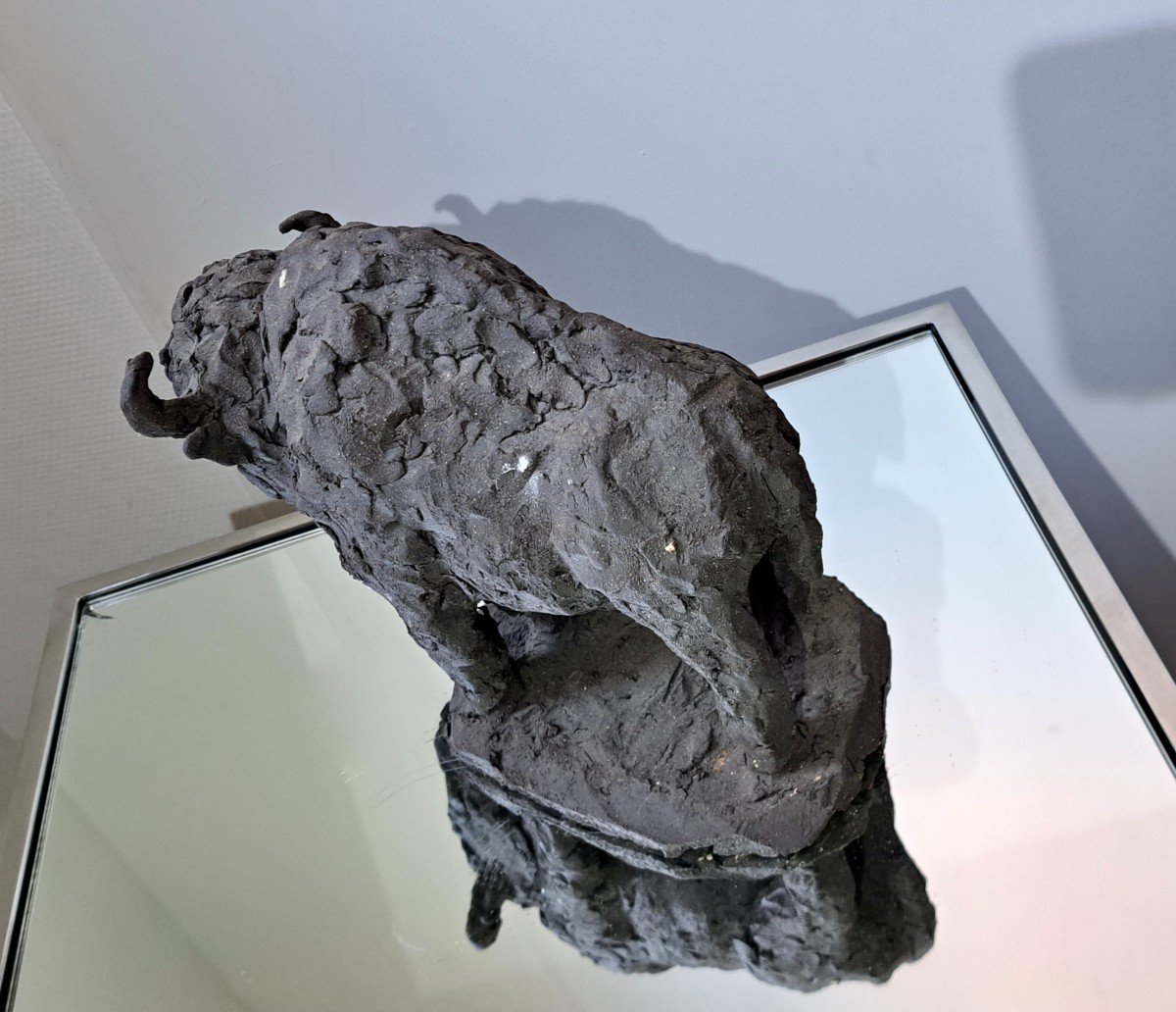 Bison Sculpture Tinted Cement-photo-2