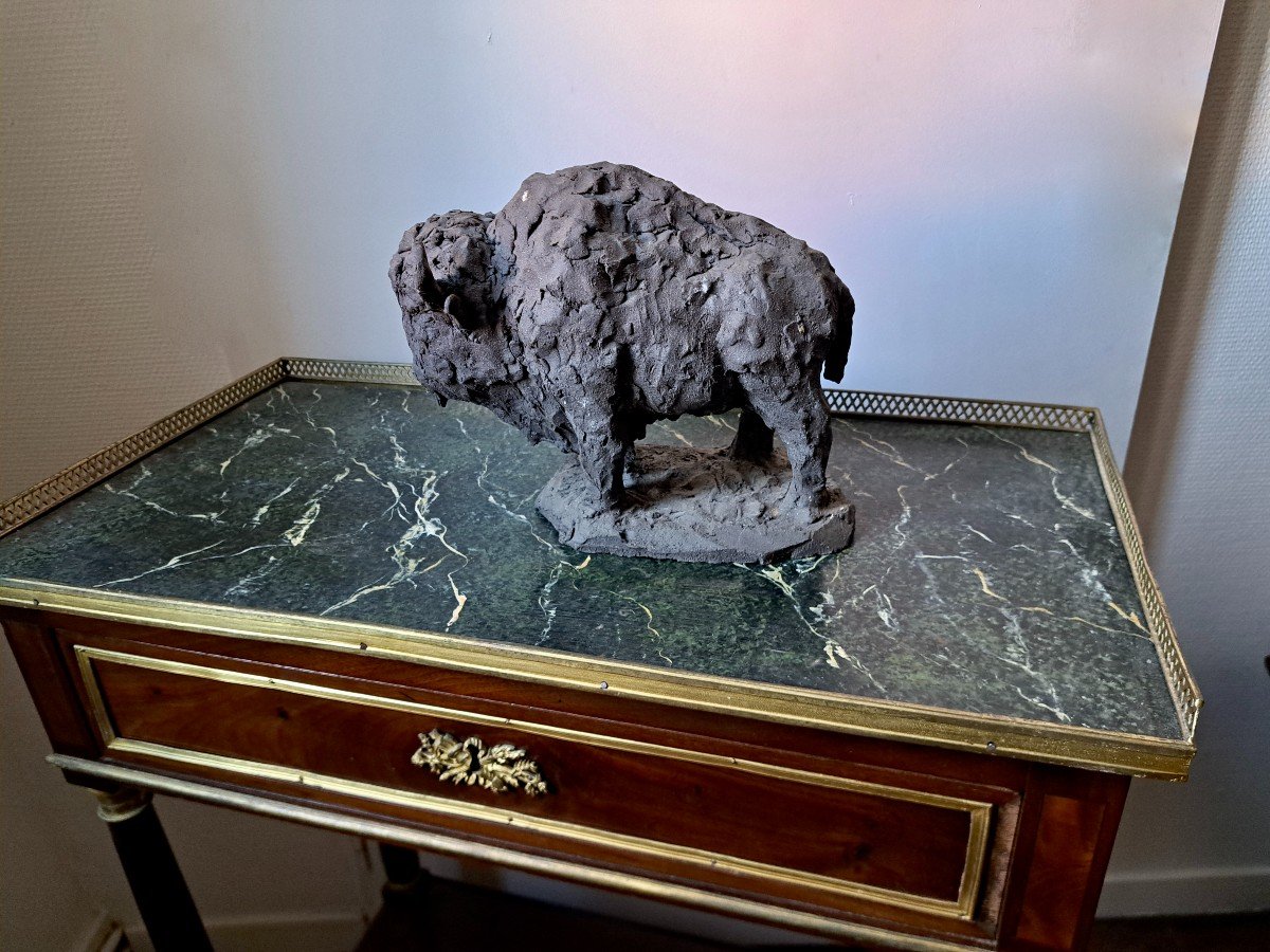 Bison Sculpture Tinted Cement-photo-6