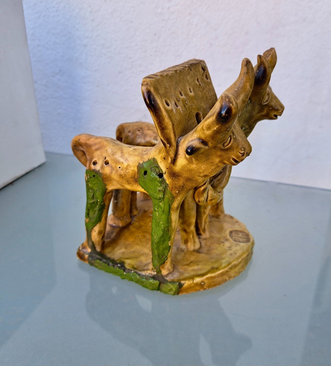 Rosa Ramalho (1888-1977) Sculpture Bulls Pick Flowers-photo-2