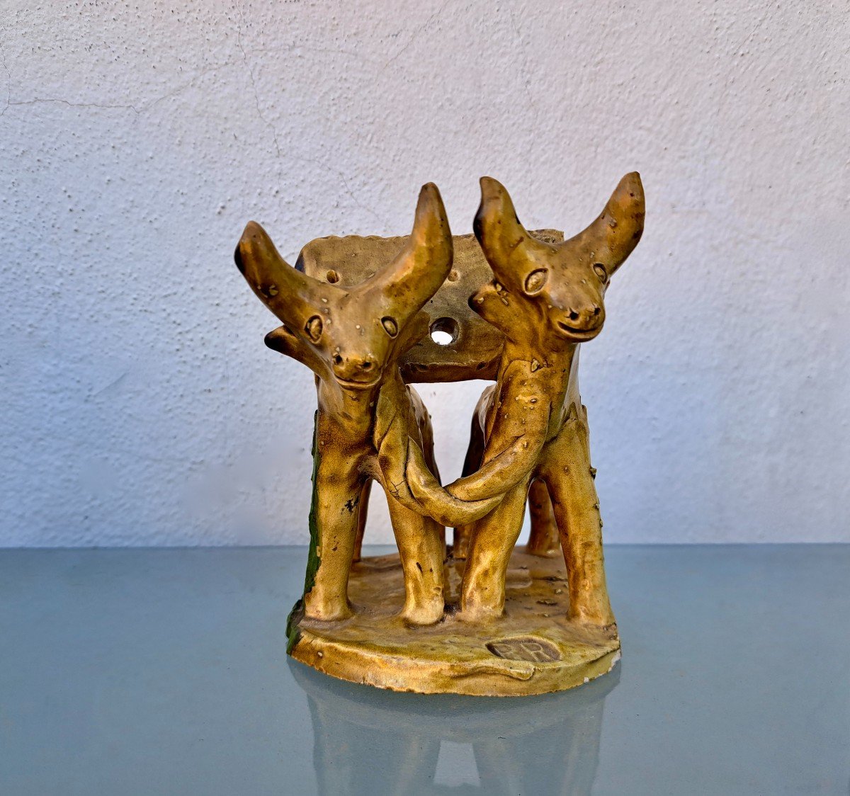 Rosa Ramalho (1888-1977) Sculpture Bulls Pick Flowers-photo-3