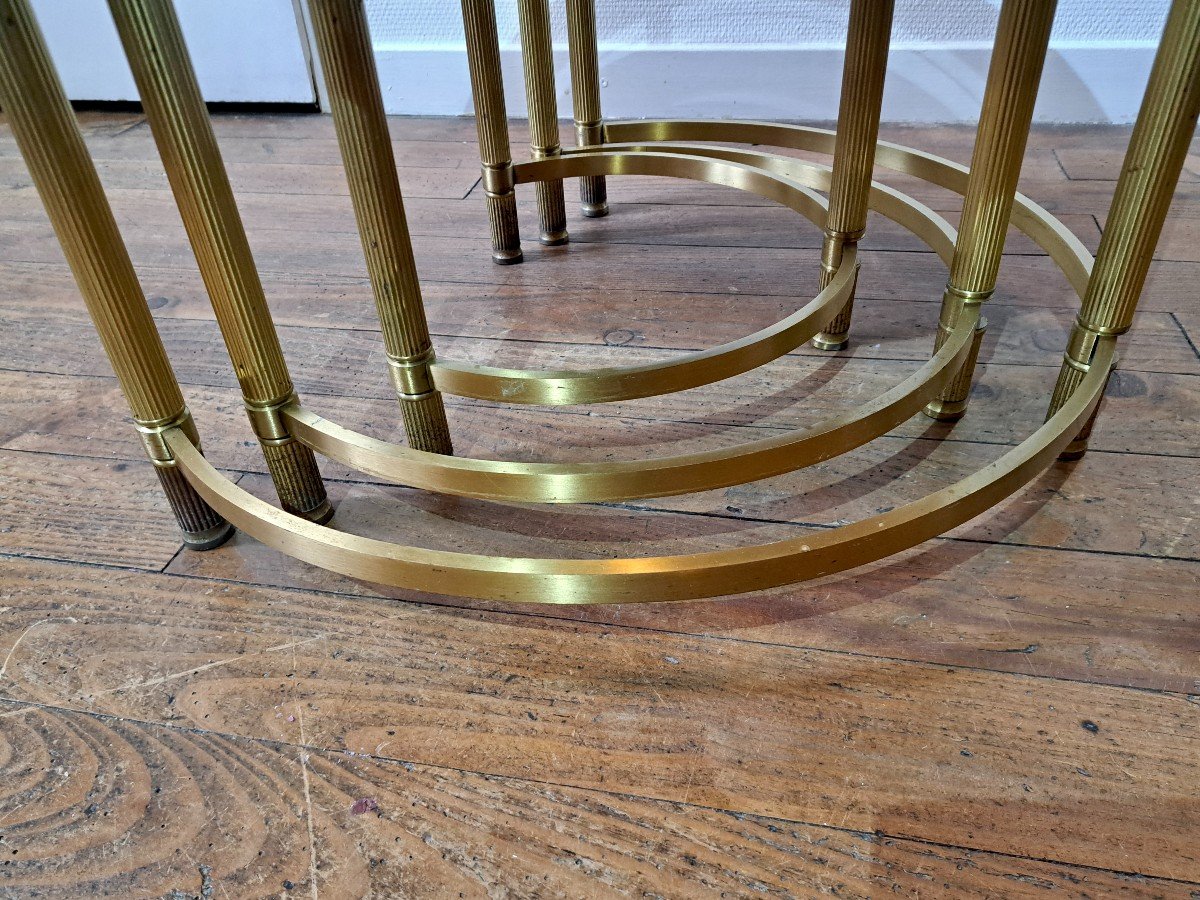 In The Style Of Jansen Bronze Nesting Tables-photo-4