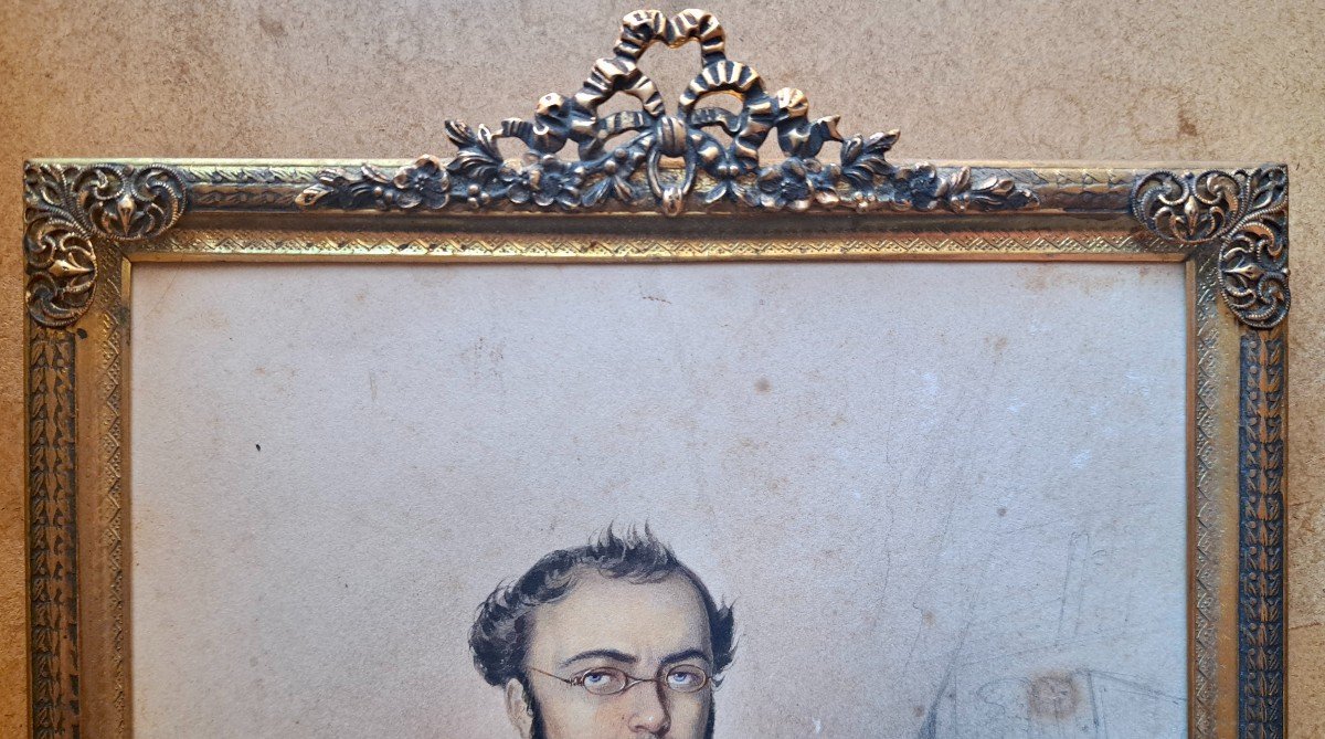 Suiveur de Théodore Chassériau portrait d'homme daté 1847-photo-1