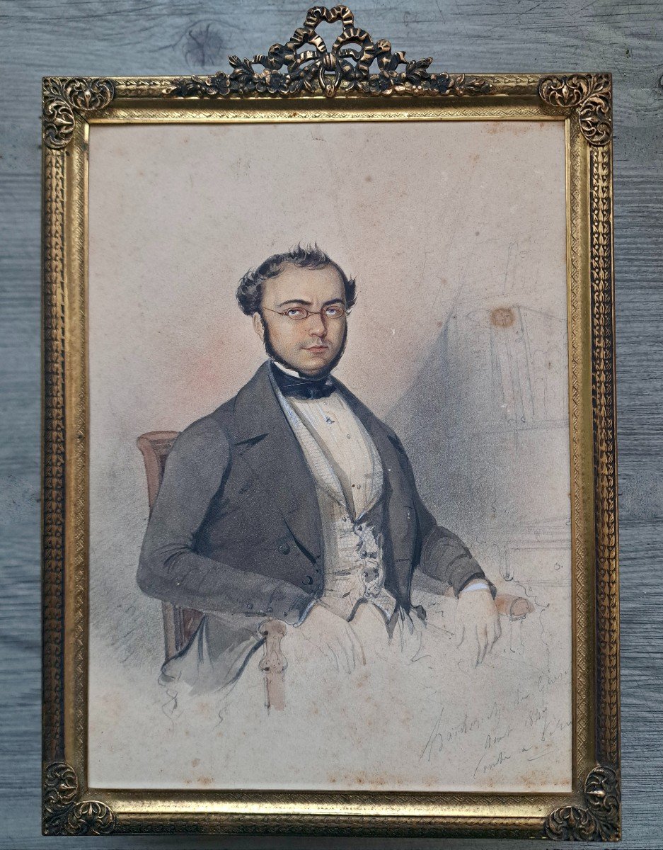 Suiveur de Théodore Chassériau portrait d'homme daté 1847