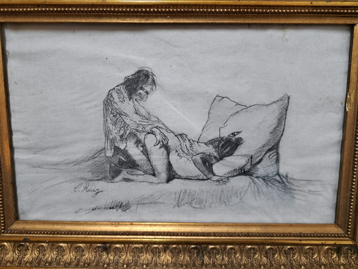 Incubus Drawing Of An Erotic Scene After Mihaly Von Zichy -photo-3