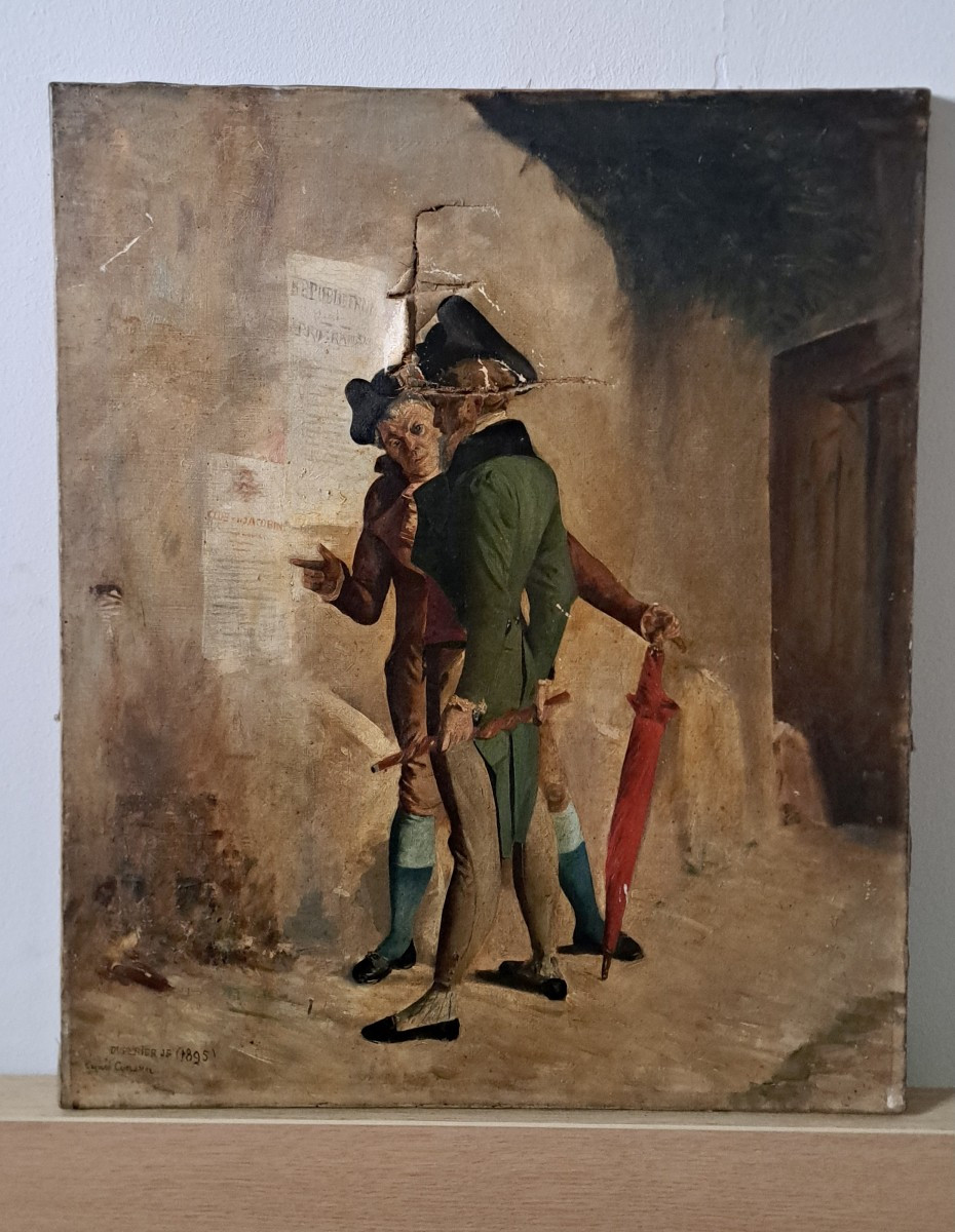 D' après Coëssin Alexandre huile sur toile à restaurer