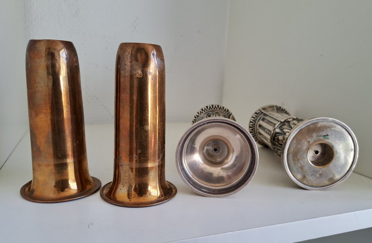 A Risler & Carre Paris Pair Of Louis XVI Style Silver Vases Or Soliflores-photo-3