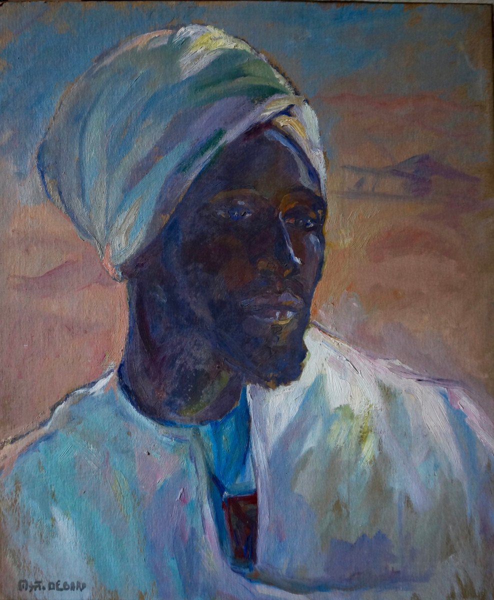 Myrto Debard (1900-1983) Portrait Of A Tuareg Man-photo-2