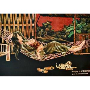 Vietnam School Of Decorative Arts Of Gia Dinh Maternity Lacquer Panel