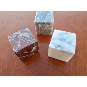 Set Of 3 Marble Cubes 