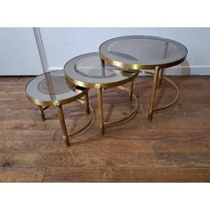 In The Style Of Jansen Bronze Nesting Table