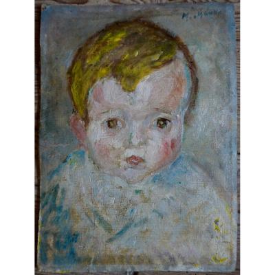 Mania Mavro (odessa 1889-1969) école De Paris Crozant Portrait Enfant Impressionniste
