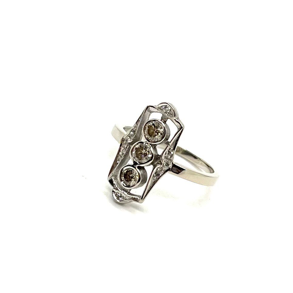 3806. Art Deco Ring With Diamonds-photo-3