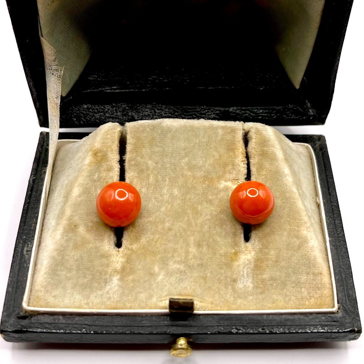 4824. Antique Stiftes Coral Earrings-photo-3