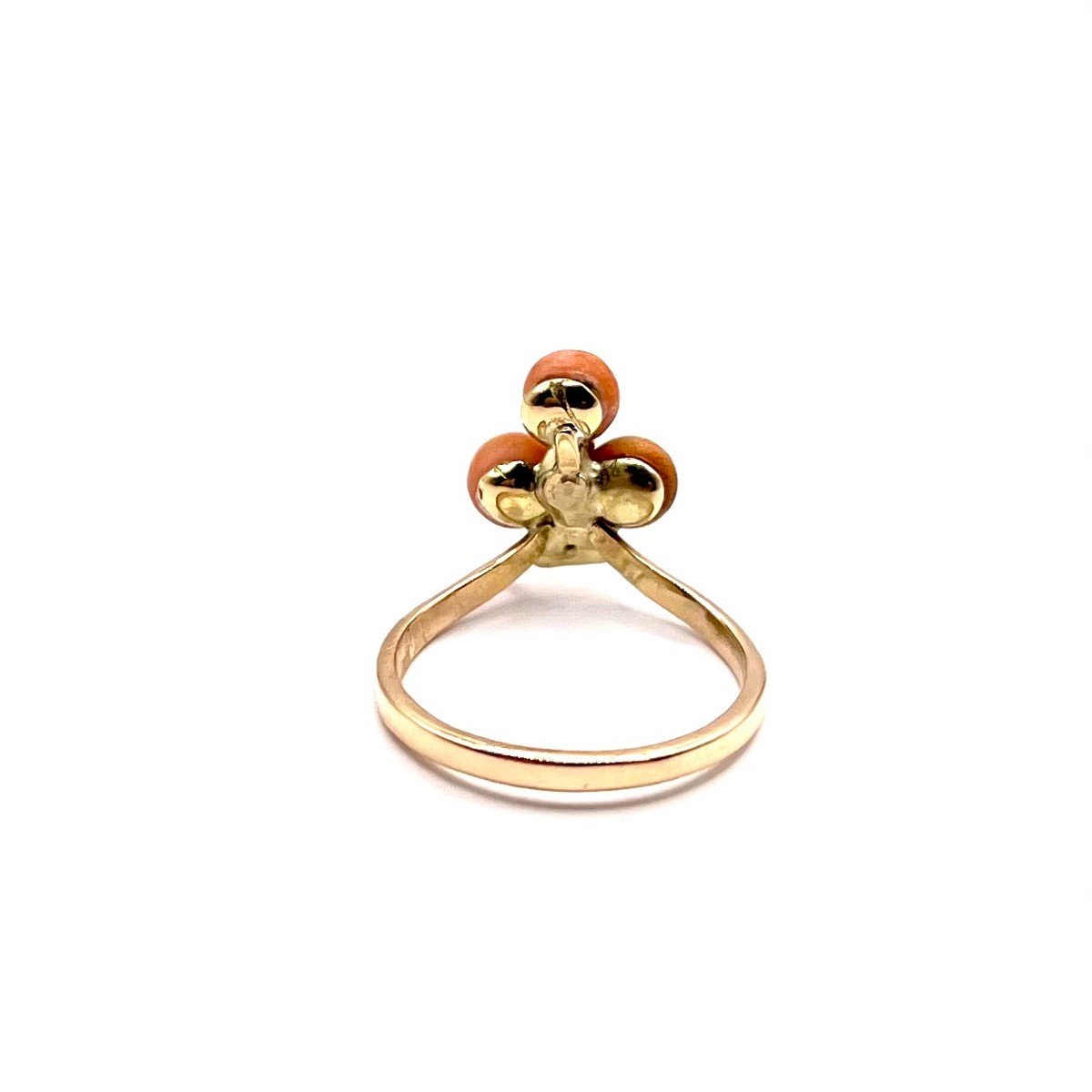 0148. Art Nouveau Ring With Coral And Diamond-photo-5