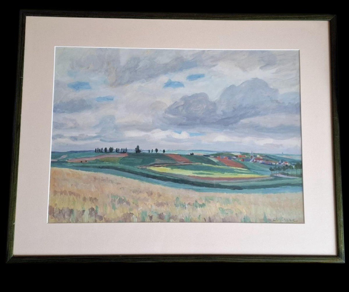 Peinture de Mr Edmond Astruc,  Paysage De Campagne