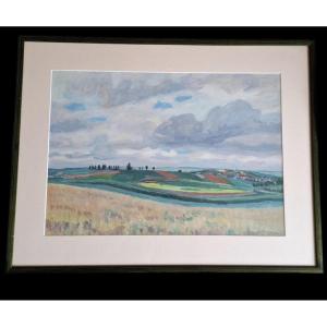 Peinture de Mr Edmond Astruc,  Paysage De Campagne