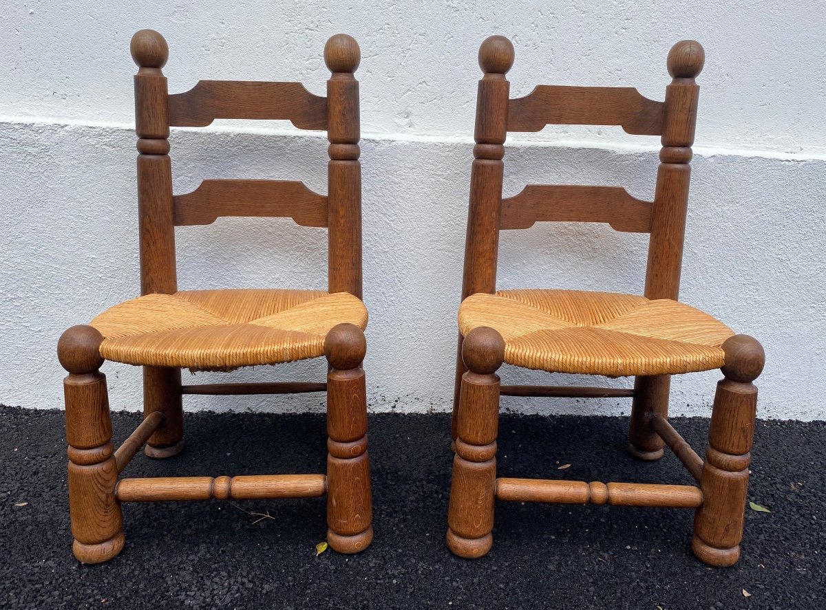 Pair Of Low Chairs By Charles Dudouyt 1940