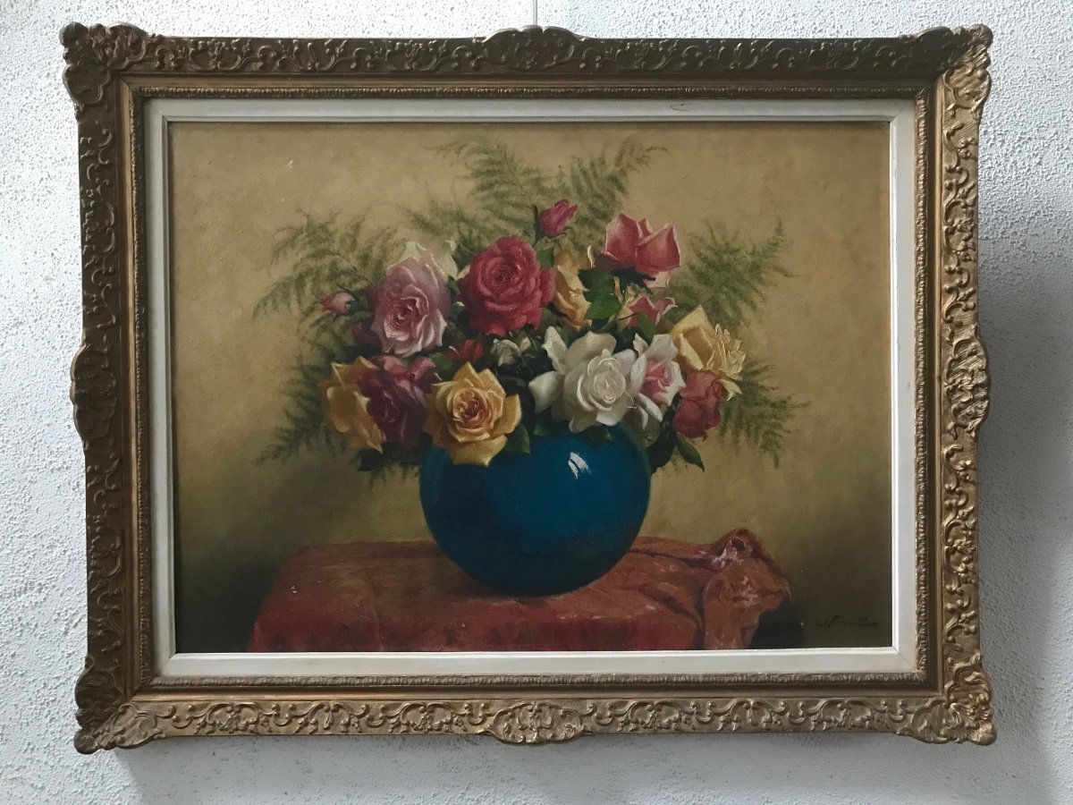 Bouquet De Fleurs Léon Noireaut 1890-1960