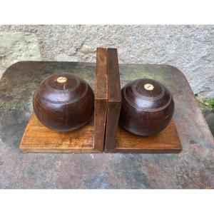 Bowling Ball Bookends, England, Late 19th Century