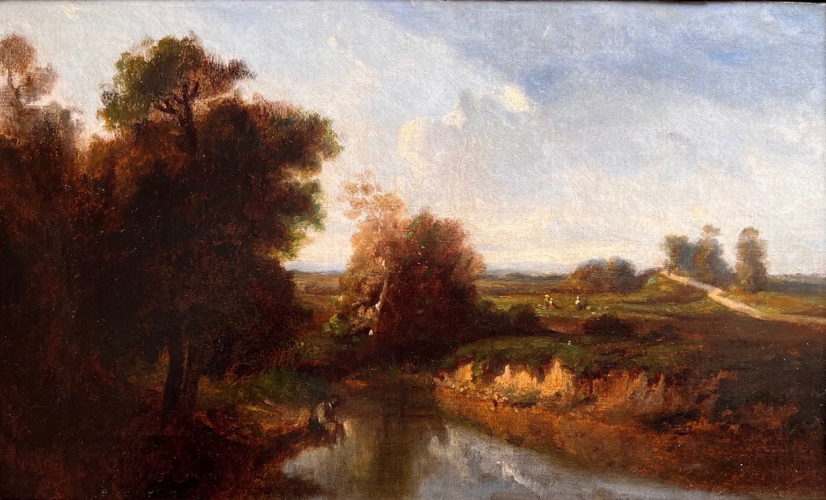 Attributed To Paul Huet (1803-1869)-paris-barbizon-landscape-fontainebleau-daubigny